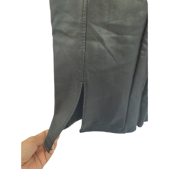 Abercrombie & Fitch black faux leather flare pants 15-16 - Picture 4 of 5